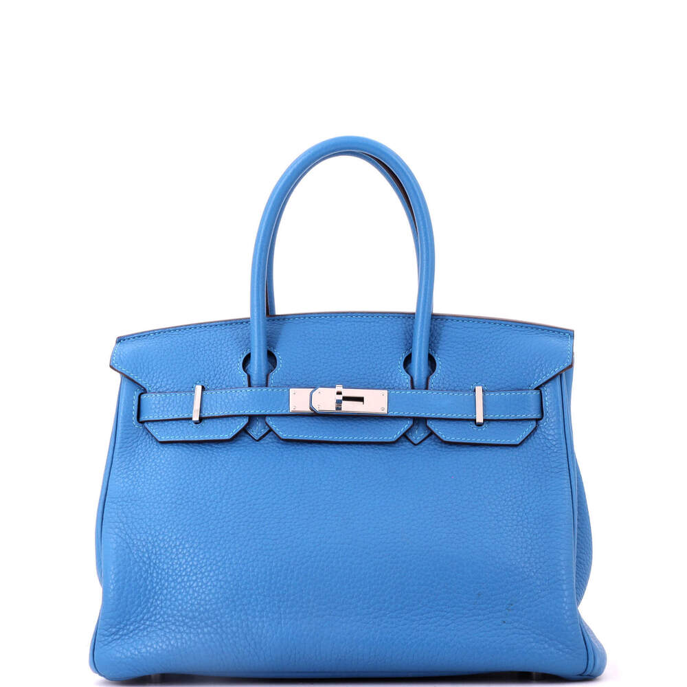 Hermes Birkin 30 Blue Clemence with Palladium Hardware